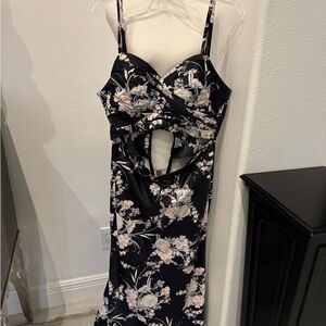 Floral Black and White Dress